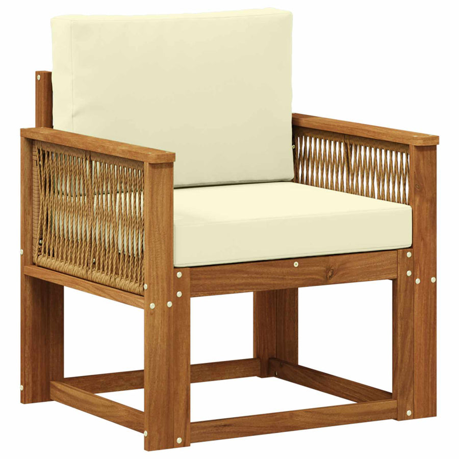 Buiten Midden Sofa Massief Acaciahout Naturel Koffie touw