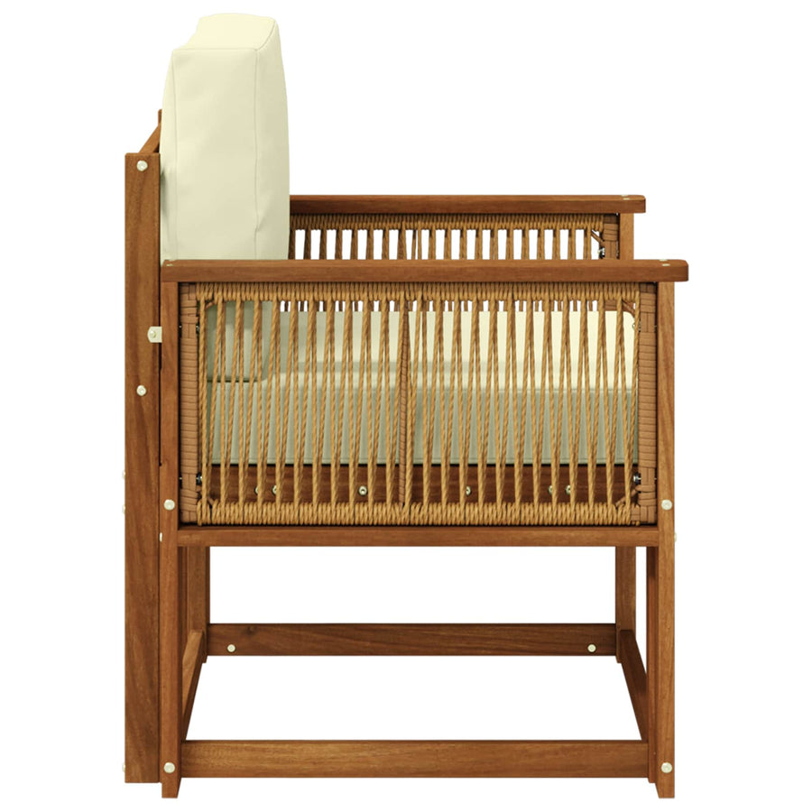 Buiten Midden Sofa Massief Acaciahout Naturel Koffie touw