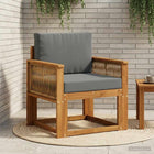 Outdoor Middle Sofa Solid Acacia Wood Natural Coffee Rope