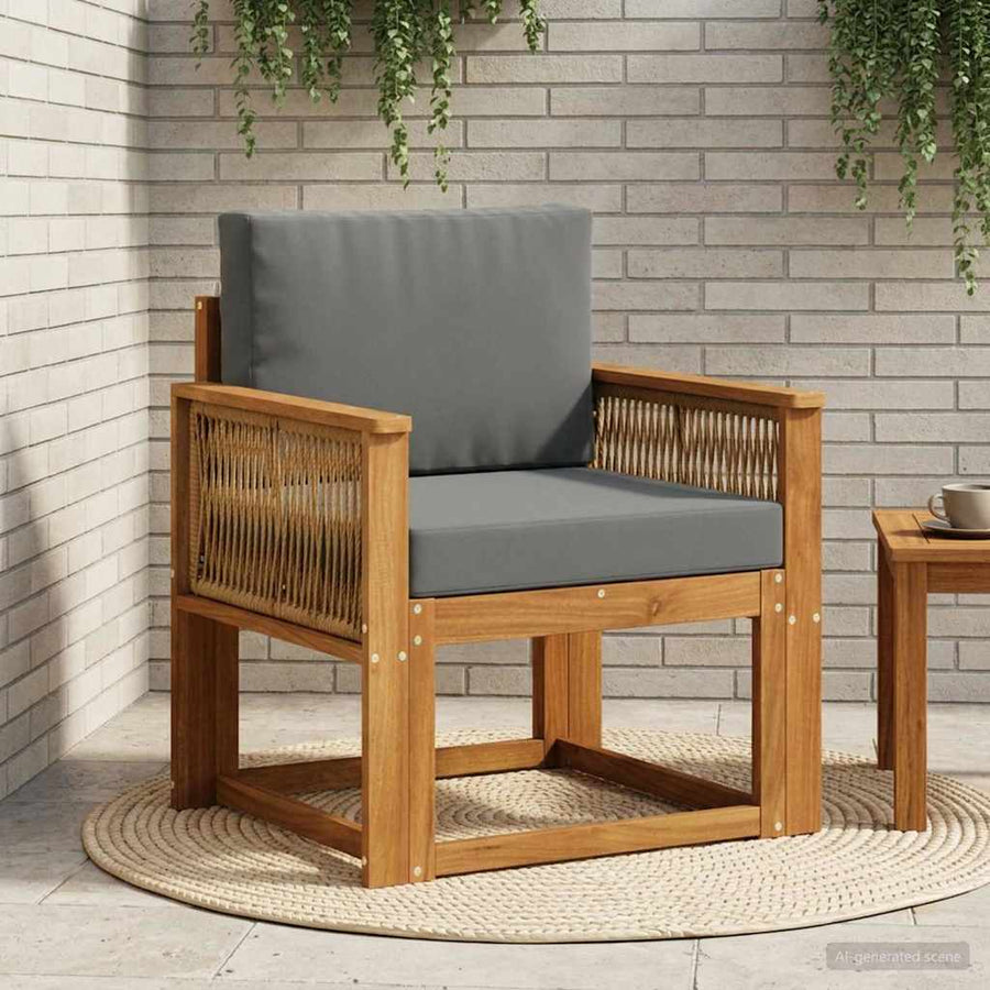 Buiten Midden Sofa Massief Acaciahout Naturel Koffie touw