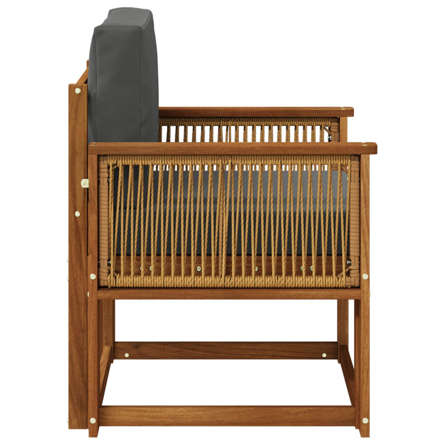 Buiten Midden Sofa Massief Acaciahout Naturel Koffie touw