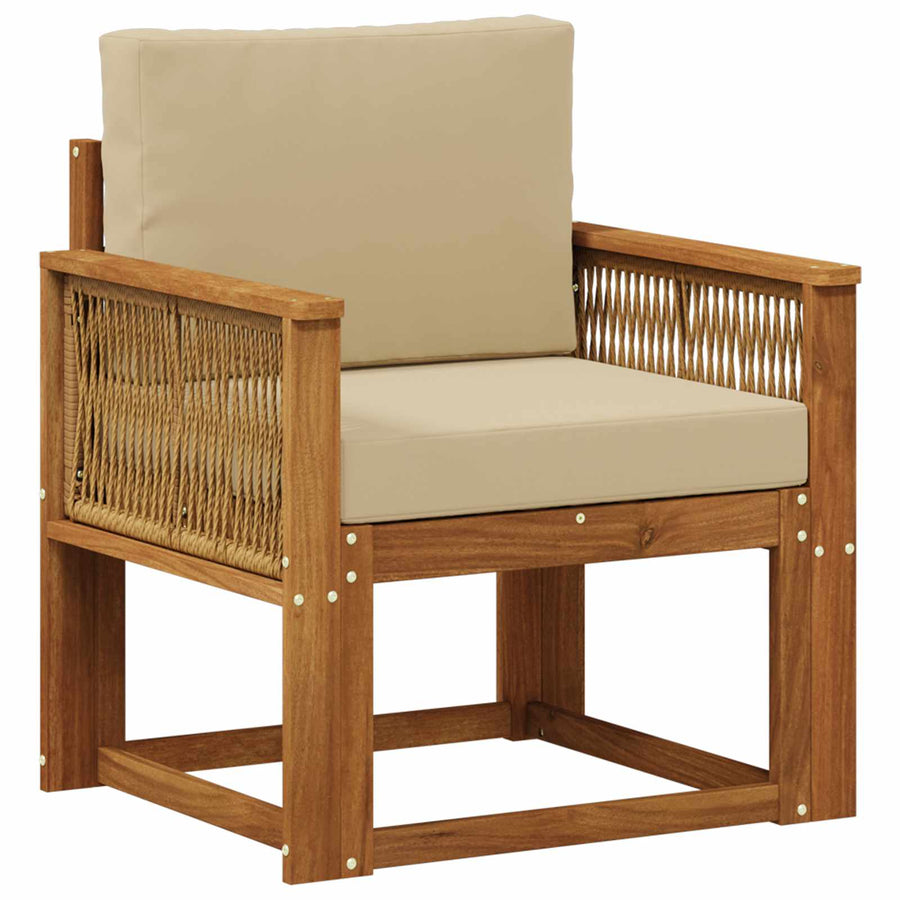 Buiten Midden Sofa Massief Acaciahout Naturel Koffie touw