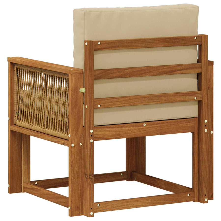 Buiten Midden Sofa Massief Acaciahout Naturel Koffie touw
