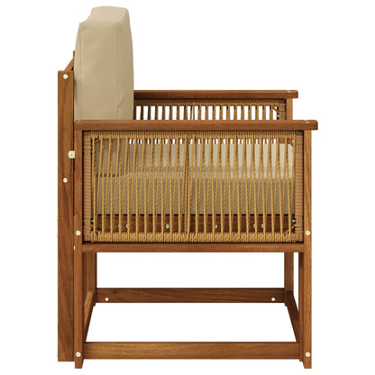 Buiten Midden Sofa Massief Acaciahout Naturel Koffie touw
