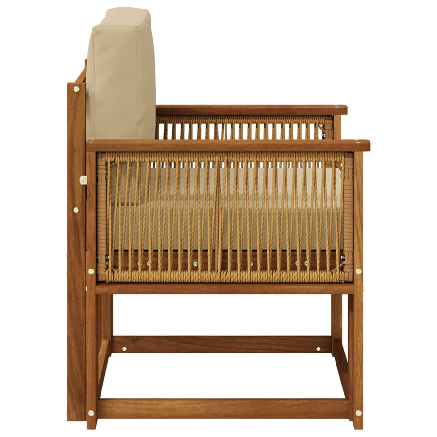 Buiten Midden Sofa Massief Acaciahout Naturel Koffie touw