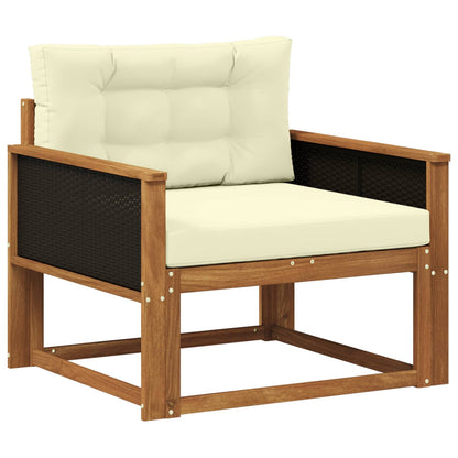 Buiten Midden Sofa Naturel Zwart riet