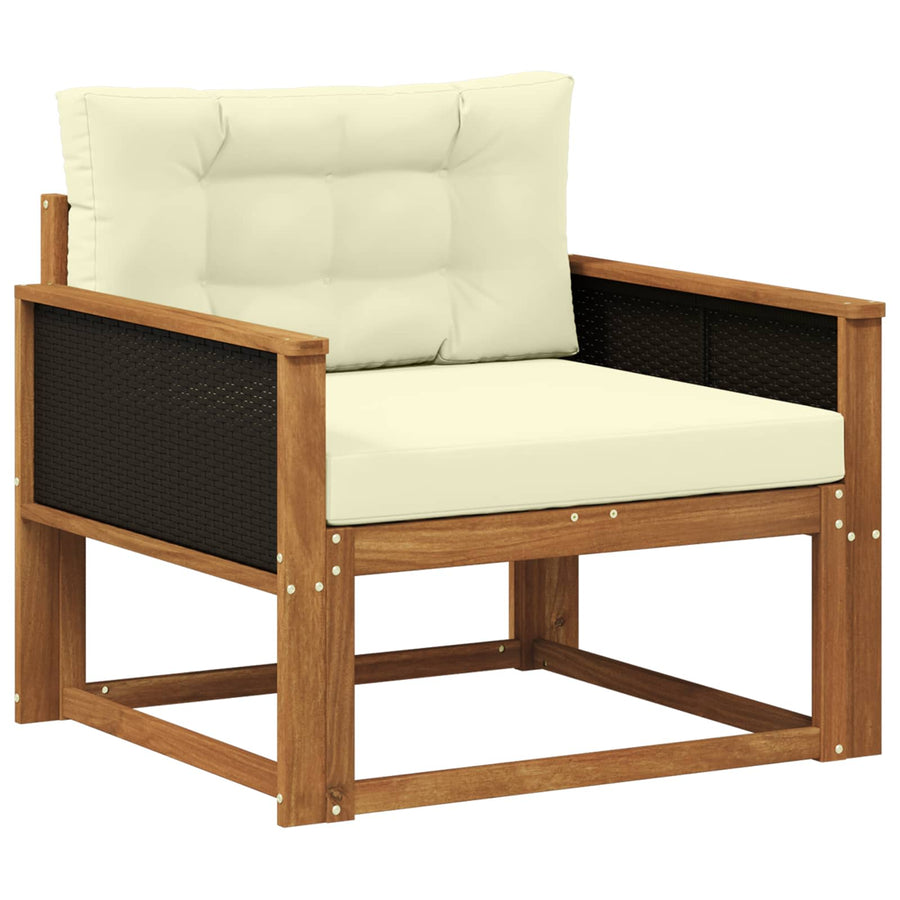 Buiten Midden Sofa Naturel Zwart riet