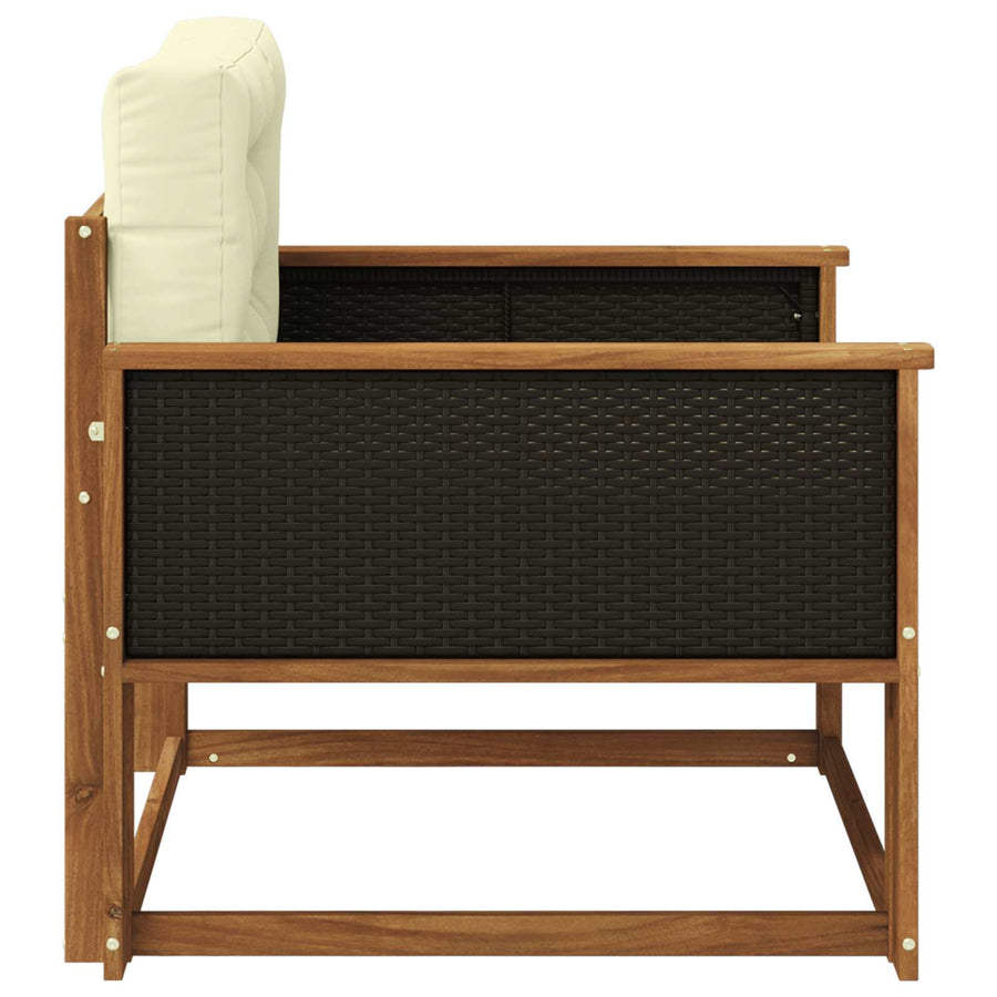Buiten Midden Sofa Naturel Zwart riet
