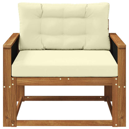 Buiten Midden Sofa Massief Acaciahout Naturel Zwart touw
