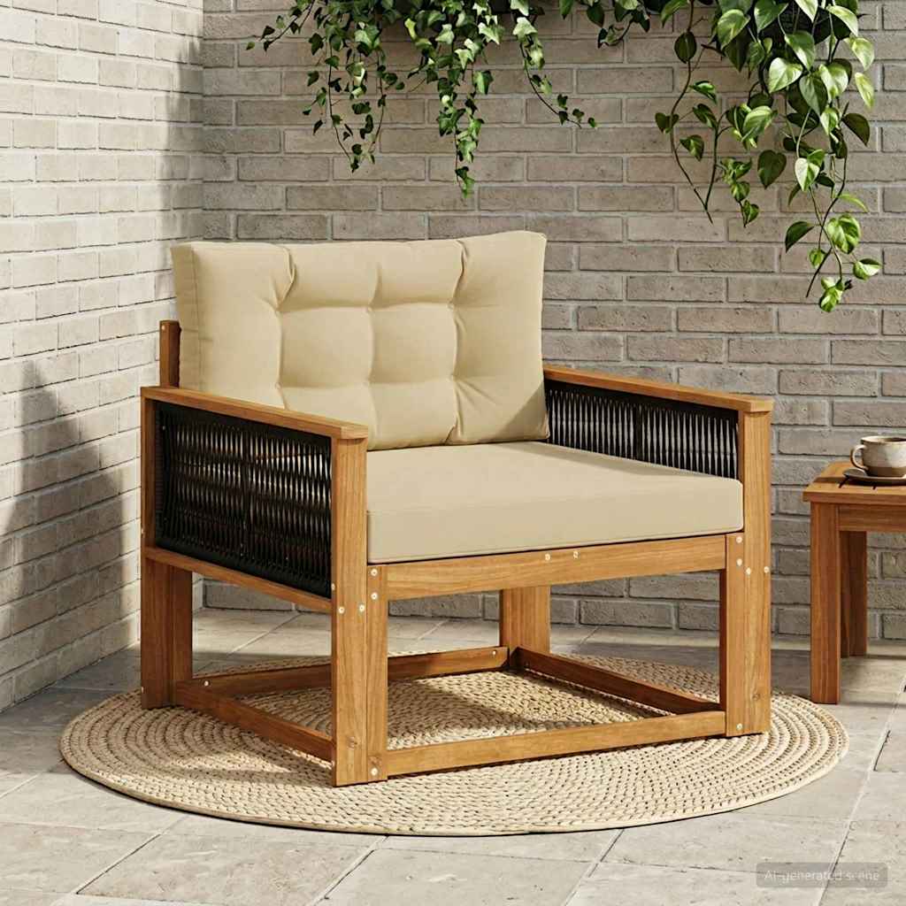 Buiten Midden Sofa Naturel Zwart touw