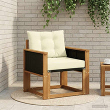 Buiten Midden Sofa Massief Acaciahout Naturel Zwart riet