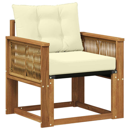 Buiten Midden Sofa Massief Acaciahout en Textilene Naturel