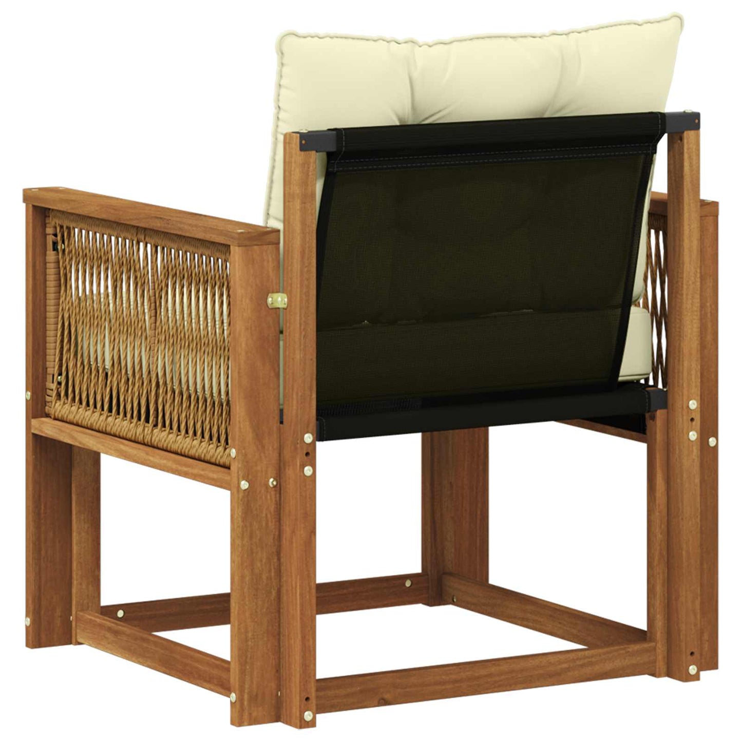 Buiten Midden Sofa Massief Acaciahout en Textilene Naturel