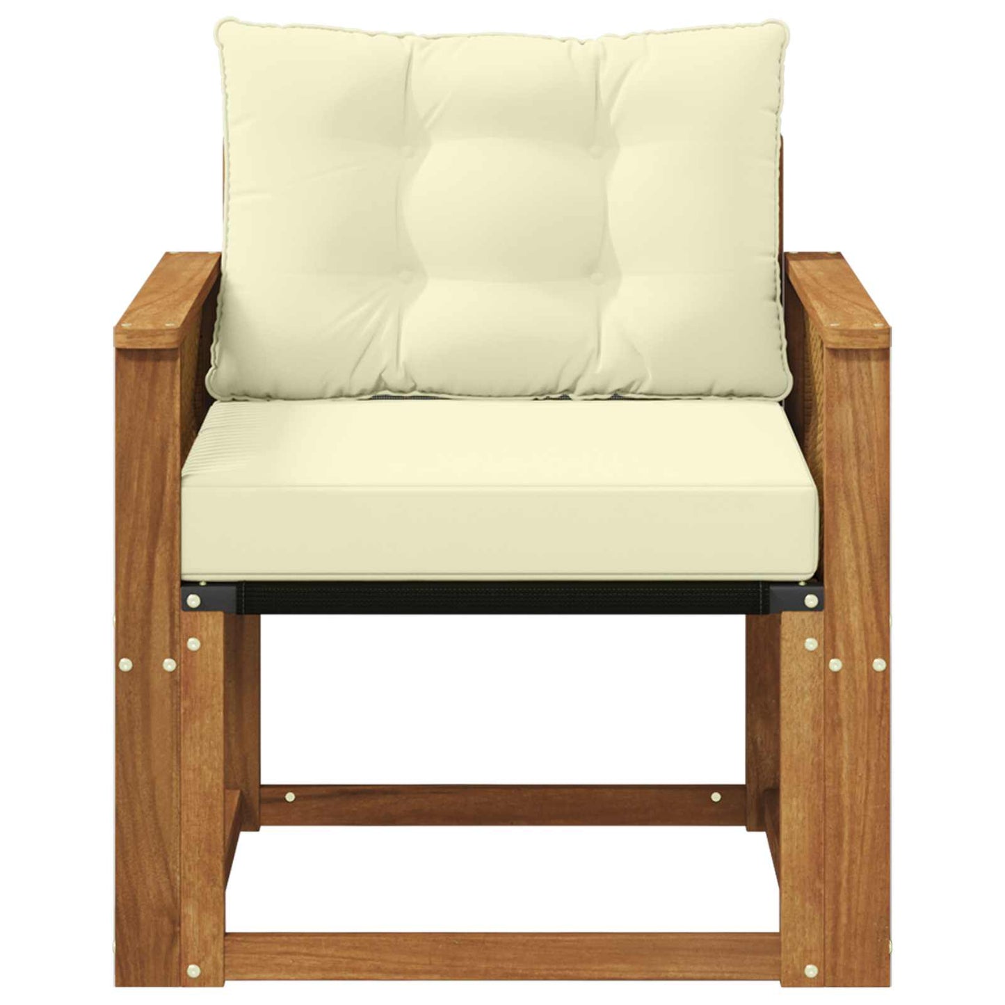 Buiten Midden Sofa Massief Acaciahout en Textilene Naturel