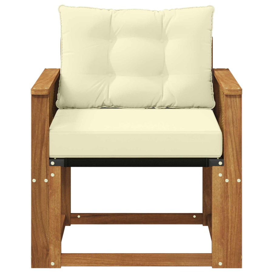 Buiten Midden Sofa Massief Acaciahout en Textilene Naturel