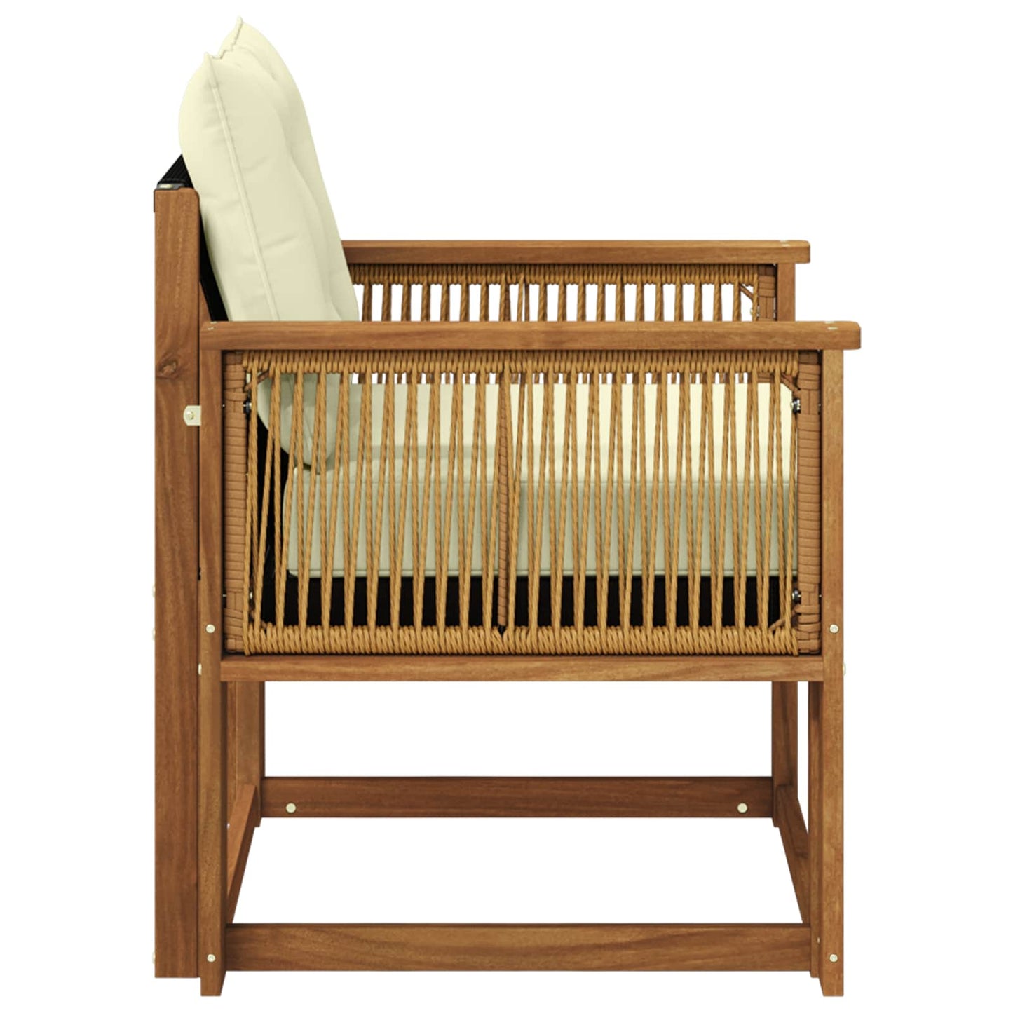 Buiten Midden Sofa Massief Acaciahout en Textilene Naturel