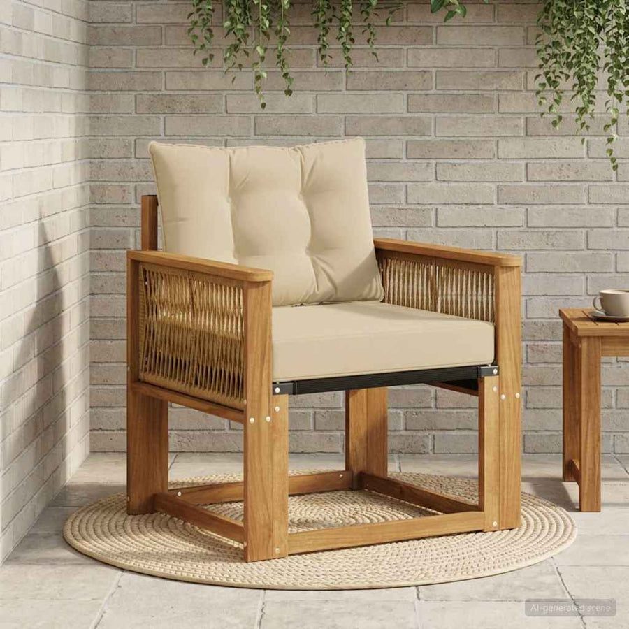 Buiten Midden Sofa Massief Acaciahout Naturel Koffie touw