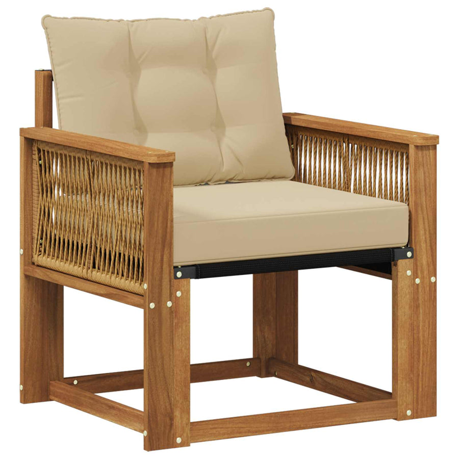 Buiten Midden Sofa Massief Acaciahout Naturel Koffie touw