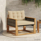 Outdoor bench set Solid Acacia Wood and Textilene Natural