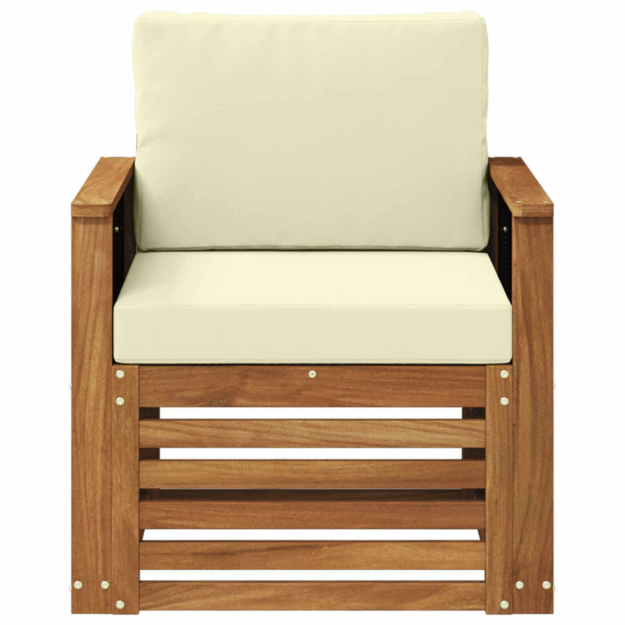 Buiten Midden Sofa Naturel Houten frame met zwart riet