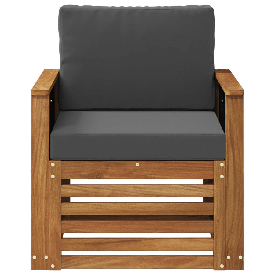 Buiten Midden Sofa Naturel Houten frame met zwart riet