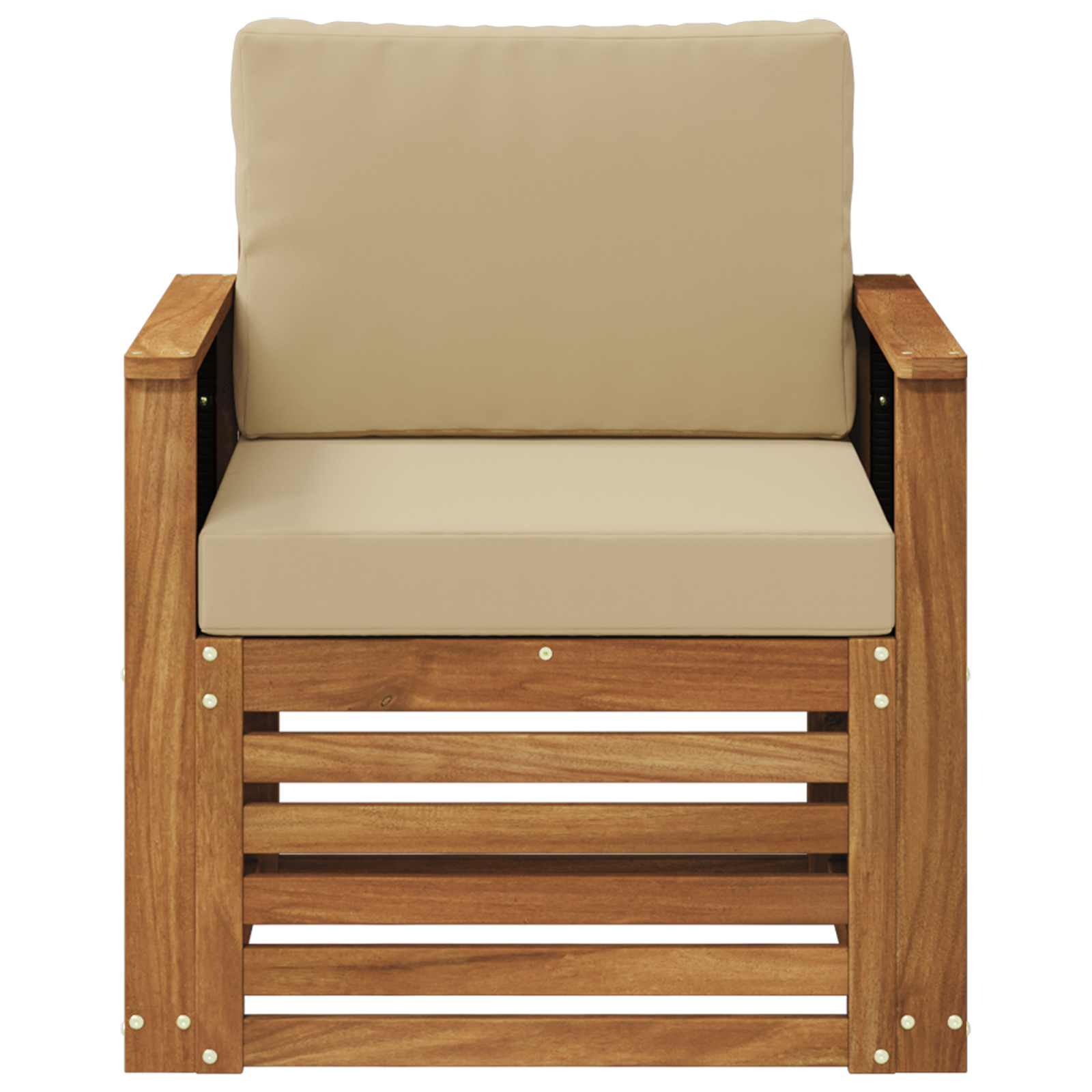 Buiten Midden Sofa Naturel Houten frame met zwart riet
