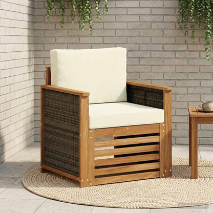 Buiten Midden Sofa Naturel Houten frame met grijs riet