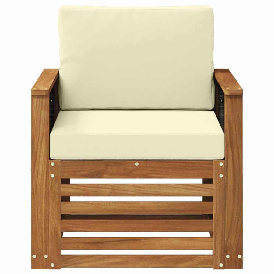 Buiten Midden Sofa Naturel Houten frame met grijs riet