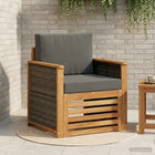 Outdoor Middle Sofa Natural Wooden frame with grey rattan