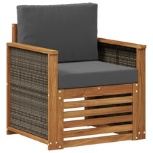 Buiten Midden Sofa Naturel Houten frame met grijs riet