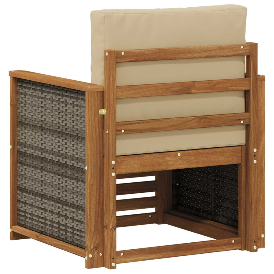 Buiten Midden Sofa Naturel Houten frame met grijs riet