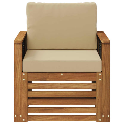 Buiten Midden Sofa Naturel Houten frame met grijs riet