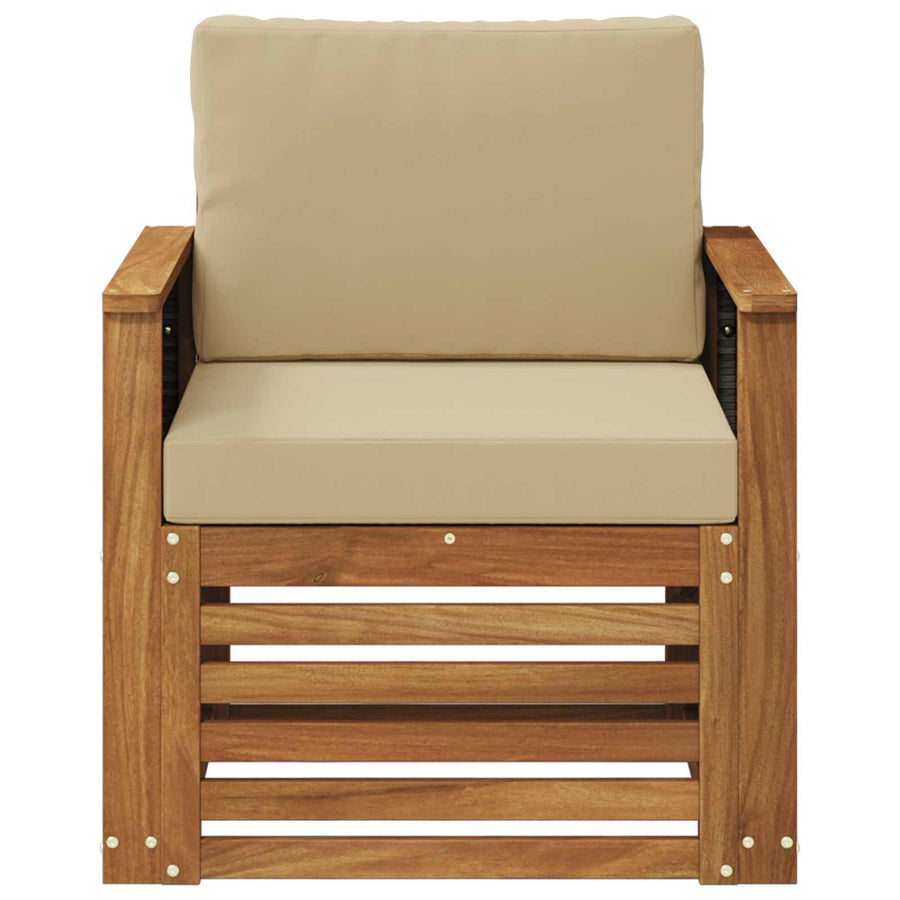 Buiten Midden Sofa Naturel Houten frame met grijs riet