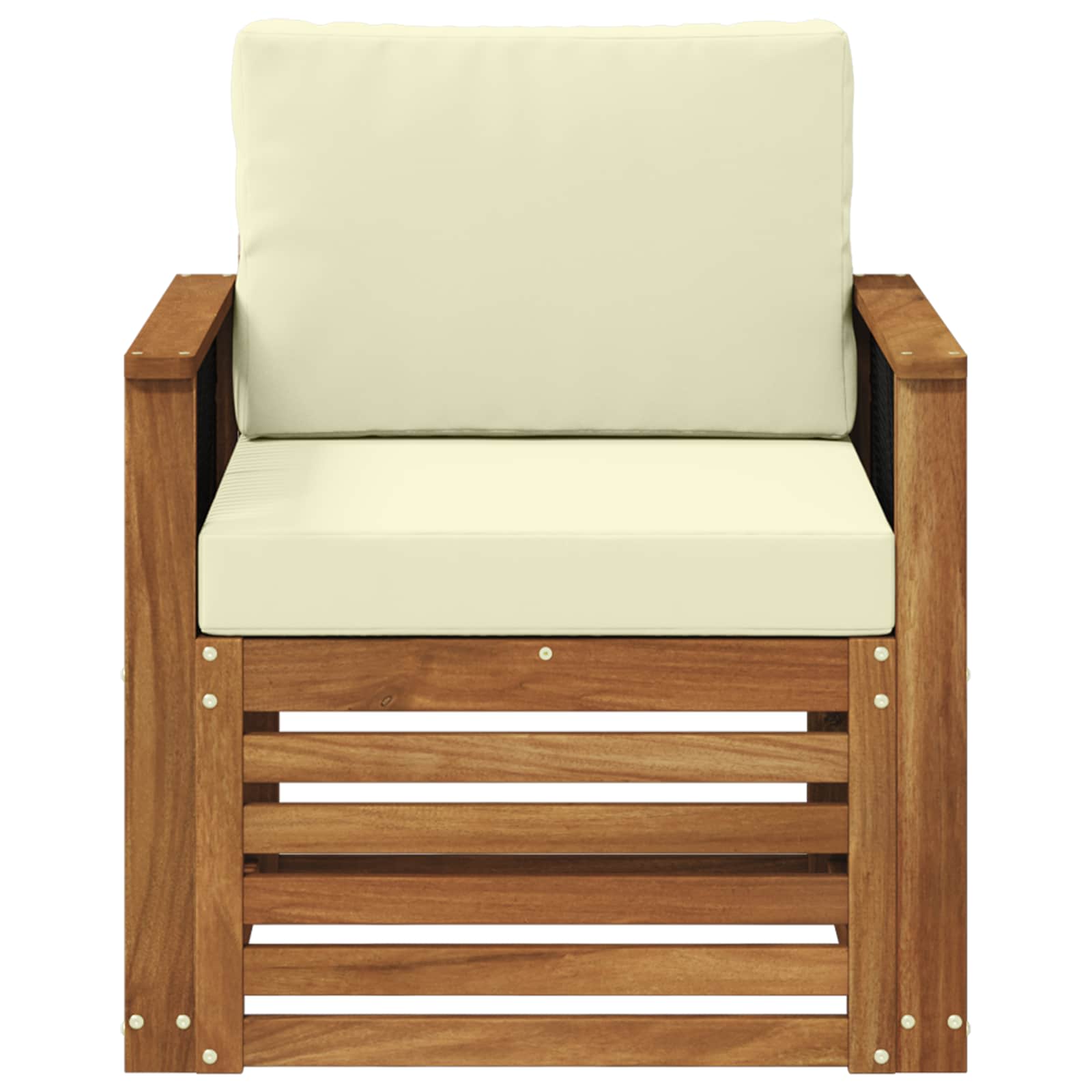Buiten Midden Sofa Naturel Houten frame met zwart touw