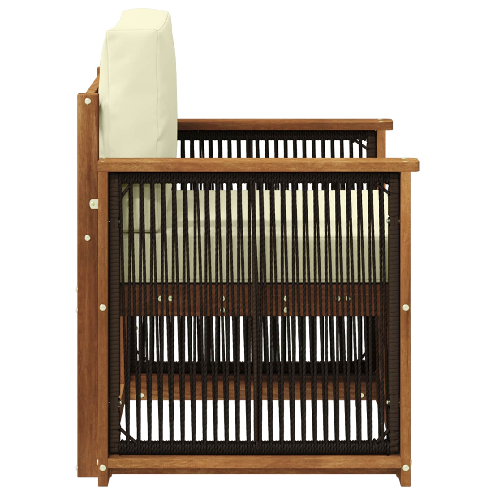 Buiten Midden Sofa Naturel Houten frame met zwart touw