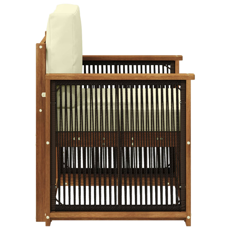Buiten Midden Sofa Naturel Houten frame met zwart touw
