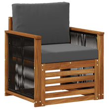 Buiten Midden Sofa Naturel Houten frame met zwart touw