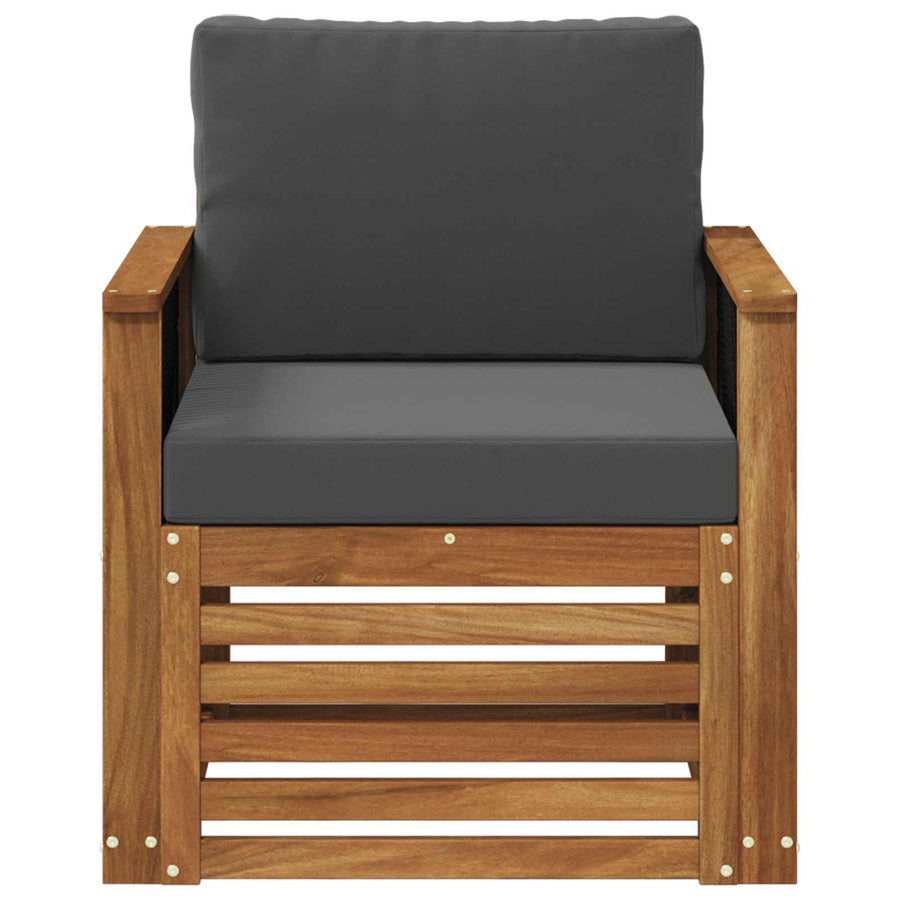Buiten Midden Sofa Naturel Houten frame met zwart touw