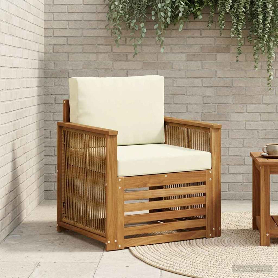Buiten Midden Sofa Naturel Houten frame met koffie touw