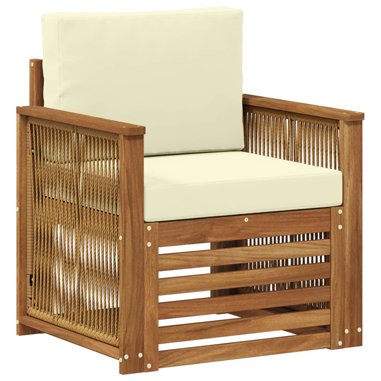 Buiten Midden Sofa Naturel Houten frame met koffie touw