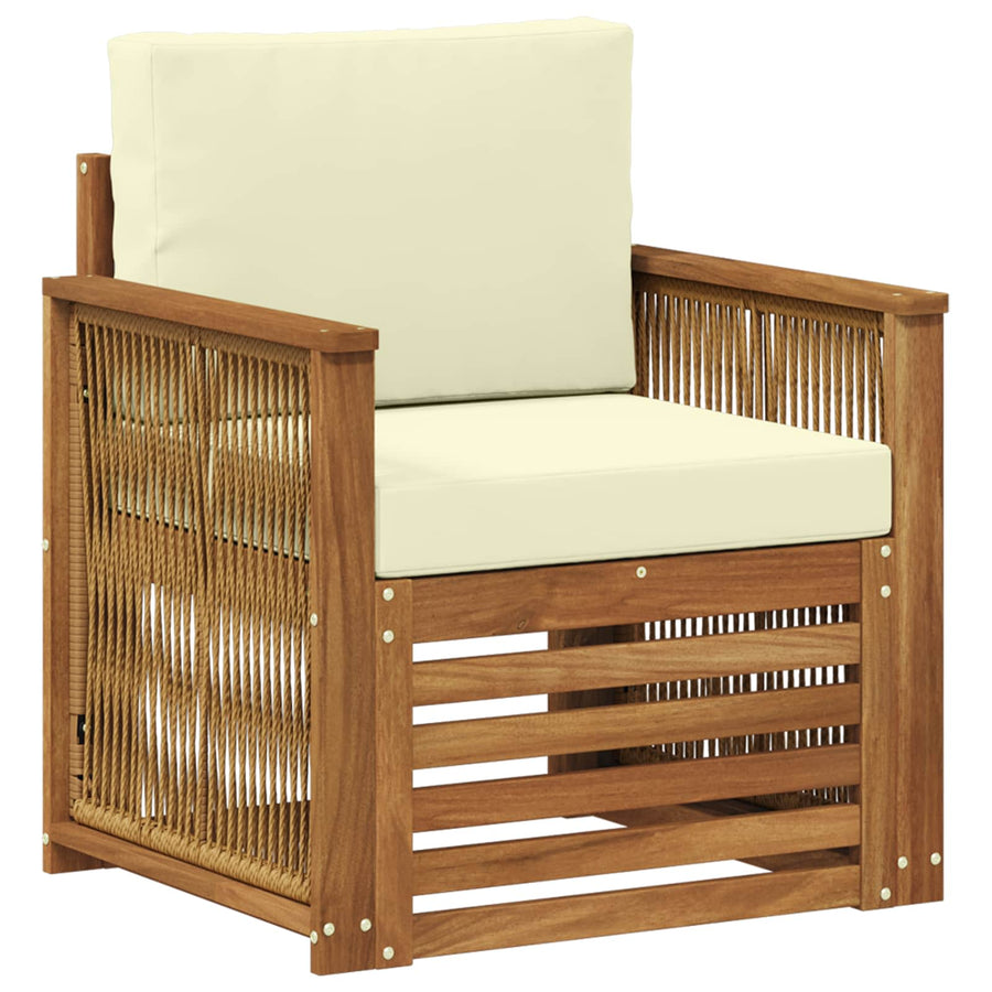 Buiten Midden Sofa Naturel Houten frame met koffie touw