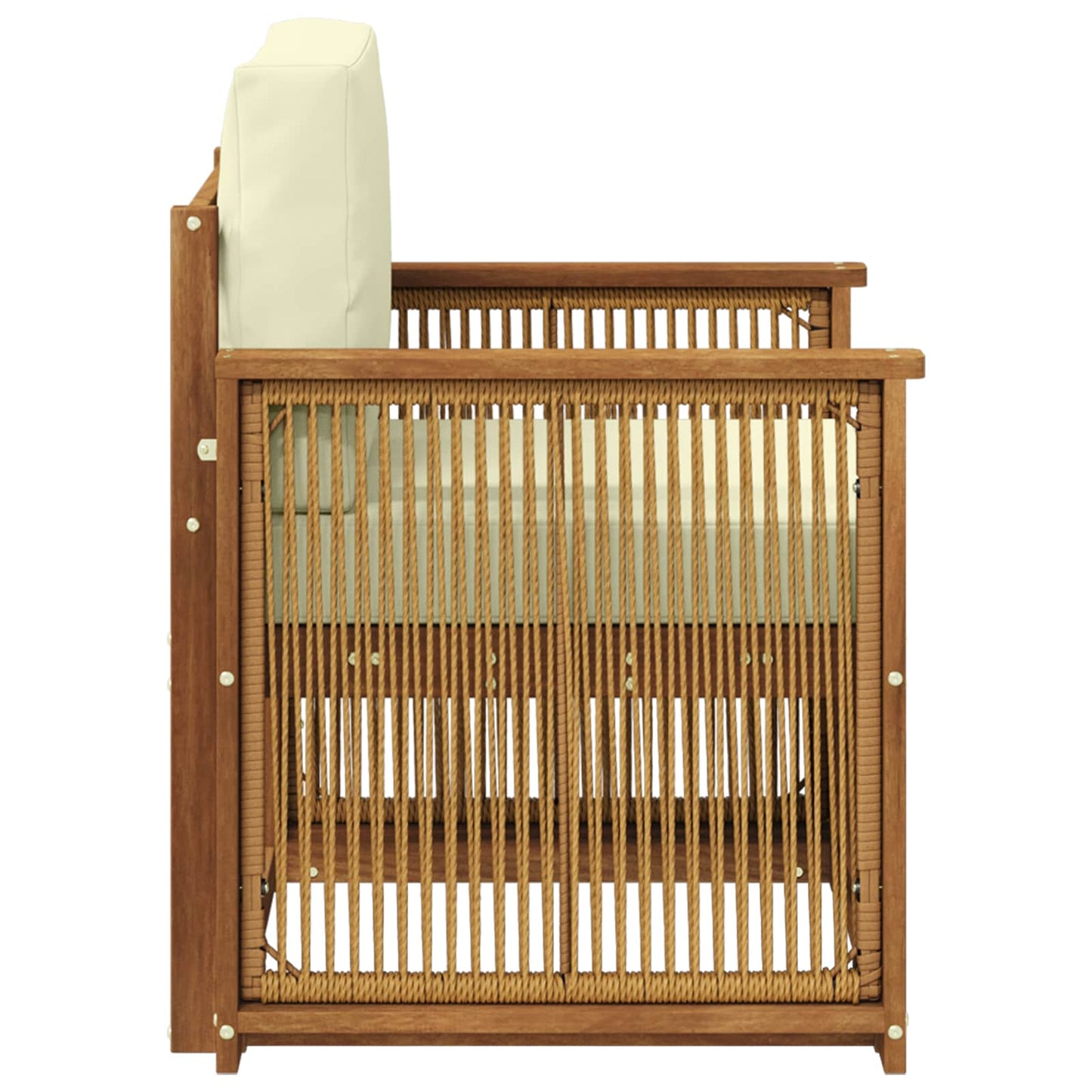 Buiten Midden Sofa Naturel Houten frame met koffie touw