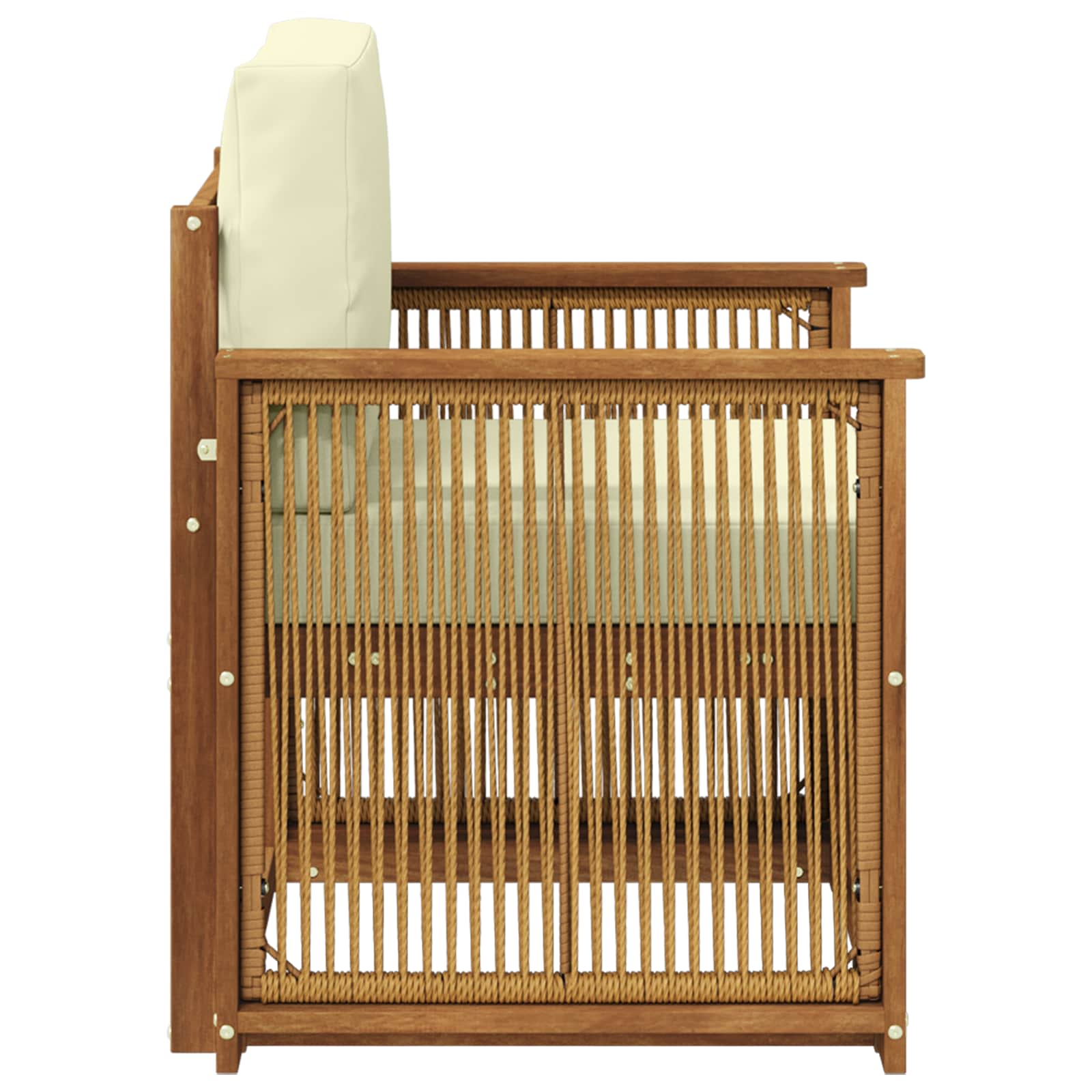 Buiten Midden Sofa Naturel Houten frame met koffie touw