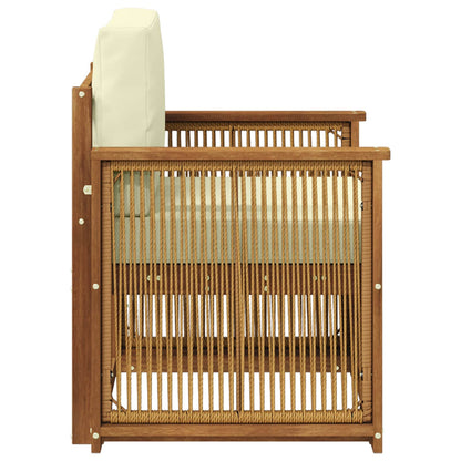Buiten Midden Sofa Naturel Houten frame met koffie touw