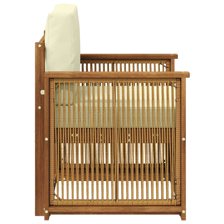 Buiten Midden Sofa Naturel Houten frame met koffie touw
