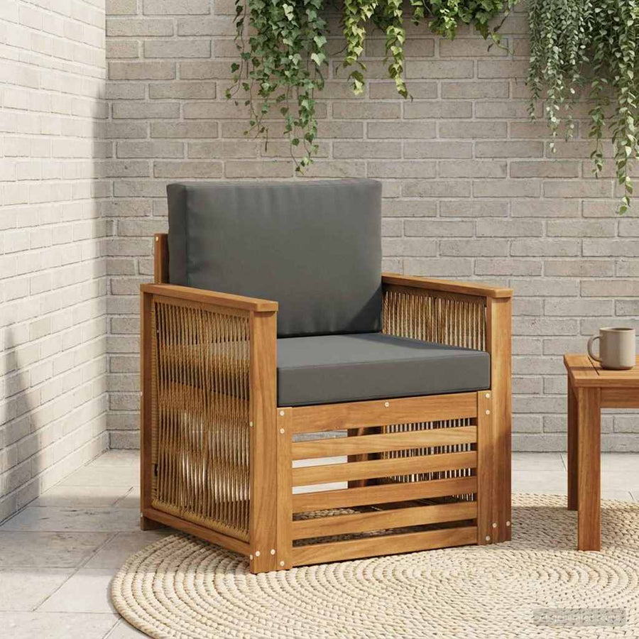Buiten Midden Sofa Naturel Houten frame met koffie touw