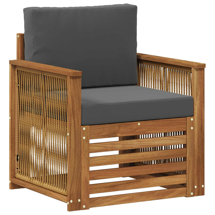 Buiten Midden Sofa Naturel Houten frame met koffie touw