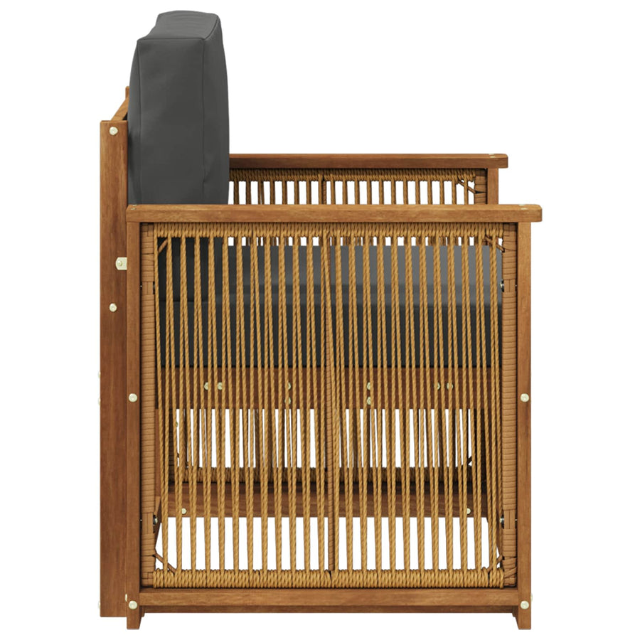 Buiten Midden Sofa Naturel Houten frame met koffie touw