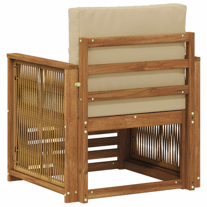 Buiten Midden Sofa Naturel Houten frame met koffie touw