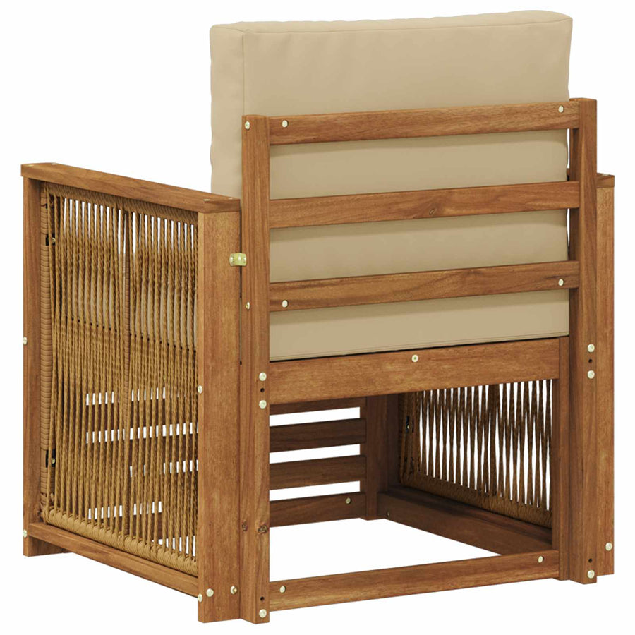 Buiten Midden Sofa Naturel Houten frame met koffie touw